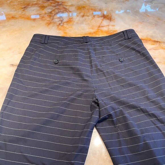 Banana Republic Logan Crop Navy Blue Dress Pant w/White Dotted Stripes - Picture 5 of 5